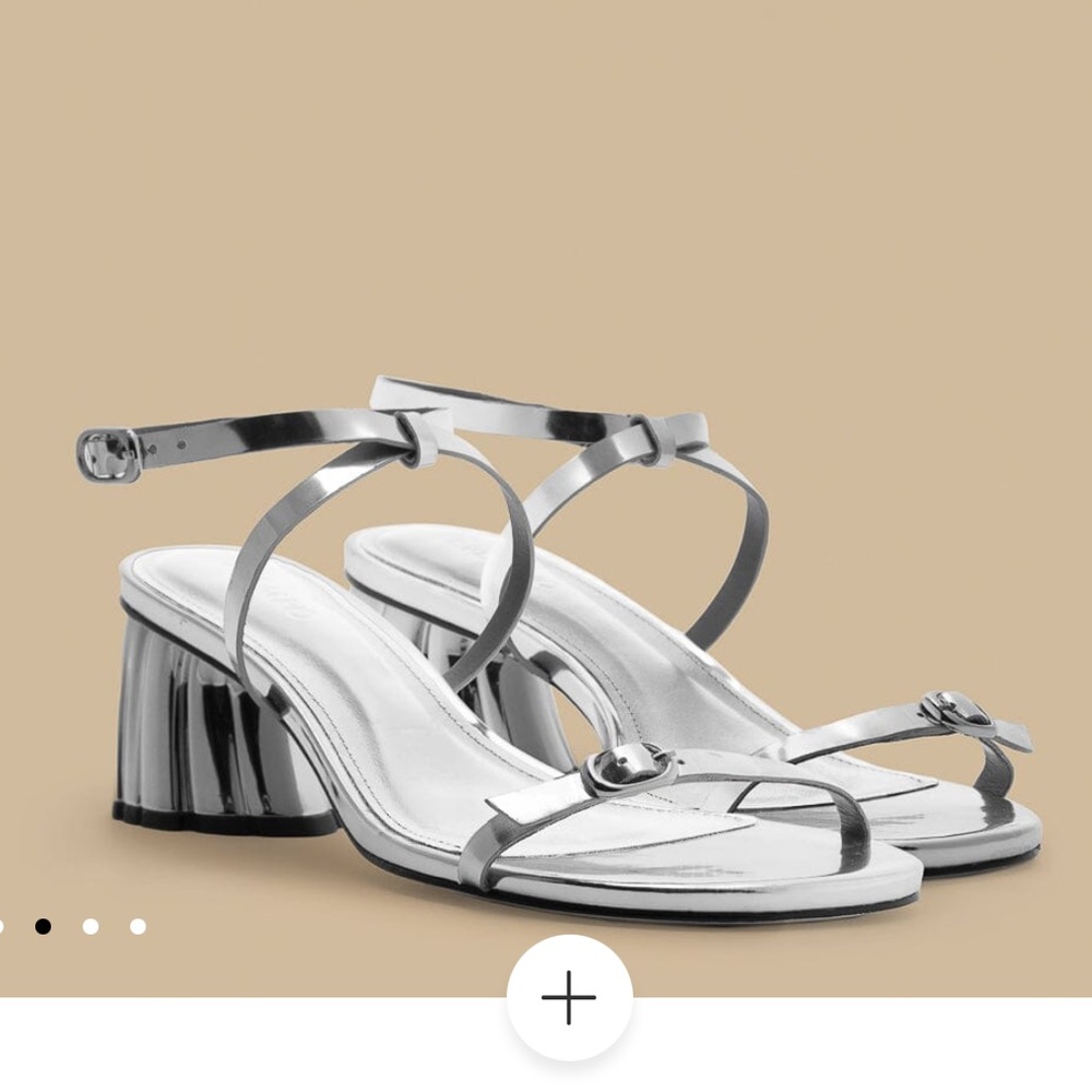 FARM Rio Silver Monstera Heel Sandal